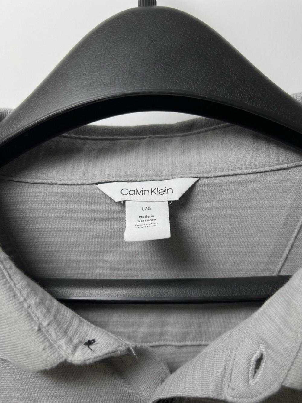 Calvin Klein Men's Grey White Black Colorblock Polo Shirt Size Large - Picture 3 of 3